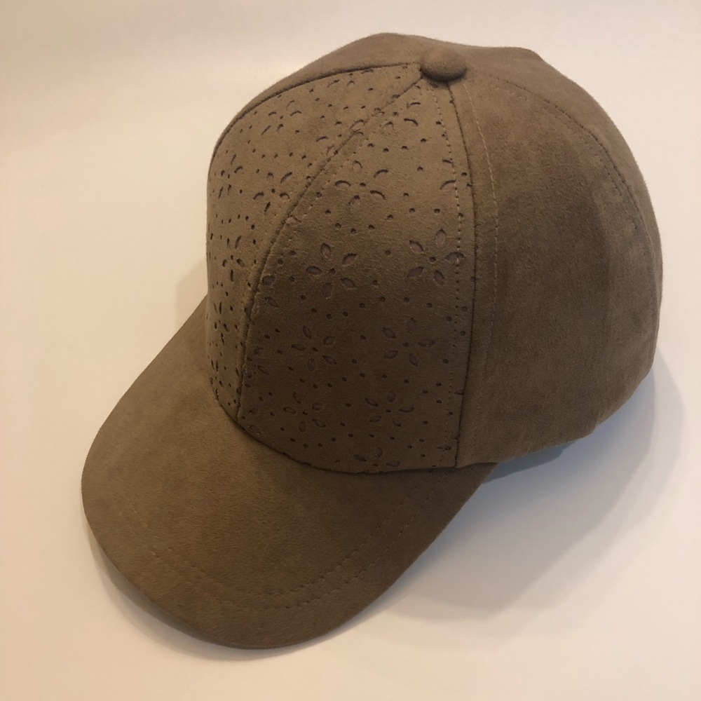 J. Crew beige suede cap